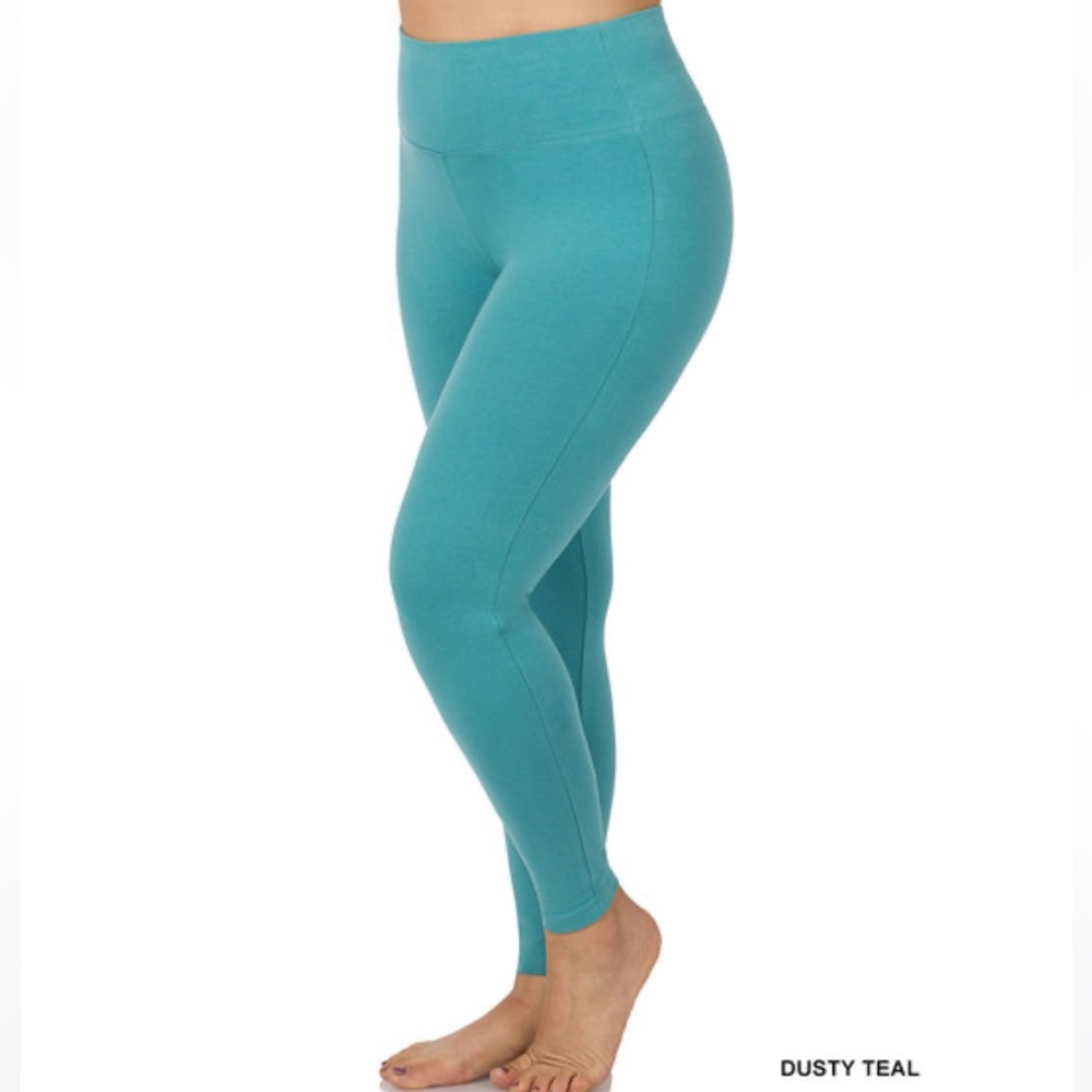PLUS PREMIUM COTTON WIDE WAISTBAND LEGGINGS